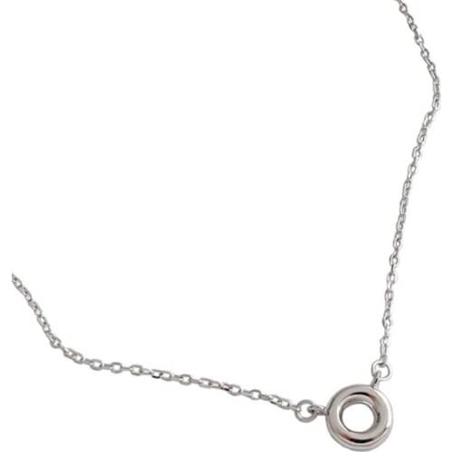 ZEMIOR Korean Style Necklace For Women S925 Sterling Silver Minimalism circular Necklace collarbone Short Trendy Fine Jewelry