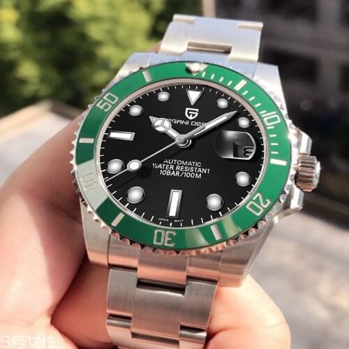 2021 PAGANI DESIGN Top Mens Watch Stainless Steel Automatic Mechanical Watch Luxury Business Waterproof 40mm Clock Reloj Hombre