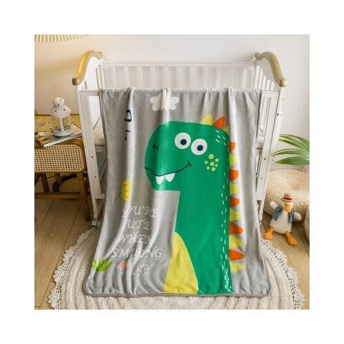 TONGDI Children Soft Warm Fur Cartoon Printing Fannel Fleece Blanket For All Season Couch Cover Bed Sofa Machine Wash Bedspread