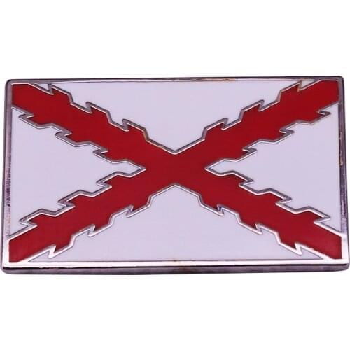 Spanish Empire Cross of Burgundy Flag Lapel Pins Brooch Emblem National Spain