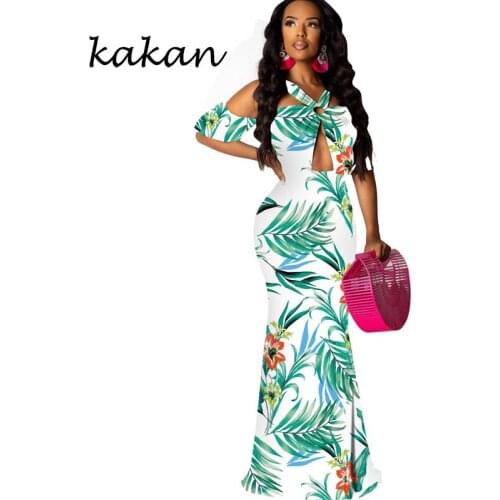 Kakan digital print tube top dress sexy sleeveless hollow big swing dress 2019 summer new womens dress