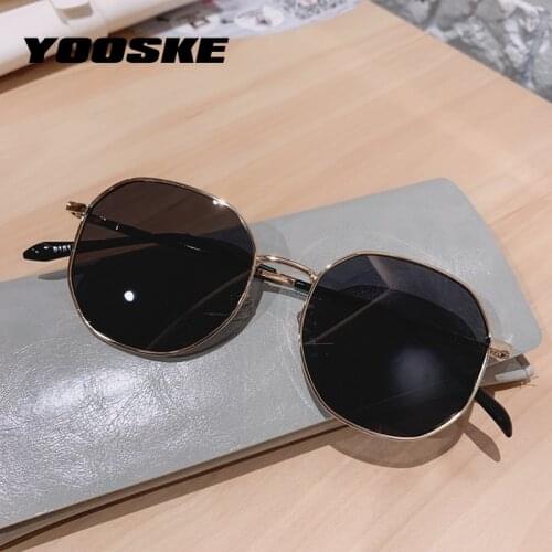 YOOSKE Classic Vintage Sunglasses Men Women Brand Designer Retro Polygon Sun Glasses Female Travel Driving Shades Eyewear UV400