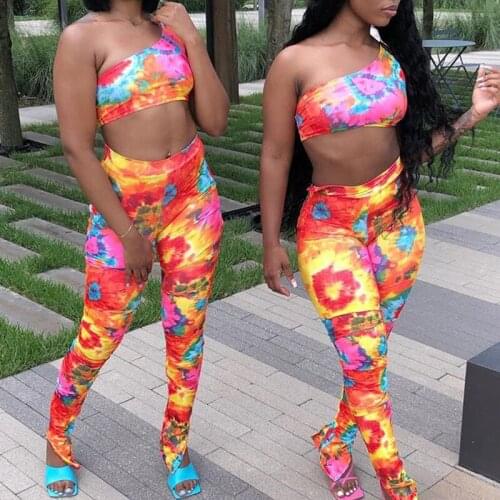 2 piece set women new style sexy ladies fashion printed party vest + leggings set bulk items wholesale lots