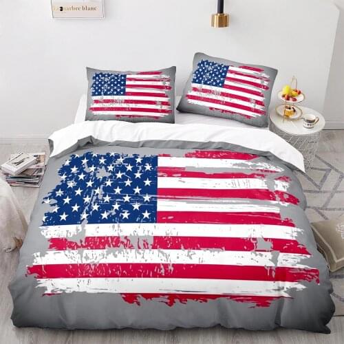 USA Flag Bedding Set Single Twin Full Queen King Size United States Flag Bed Sets American Childrens Kid Bedroom Duvetcover 08