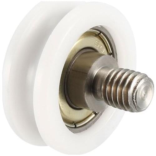 Uxcell Metal V Groove, Guide Bearing Pulley Rail Ball Wheel White-2.5mm-1pcs-M8