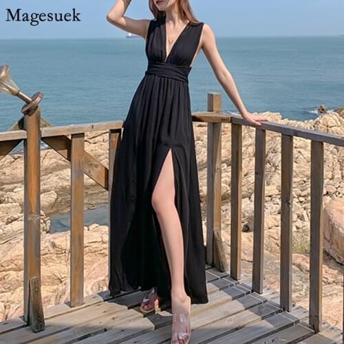 Fashion Backless Chiffon Dress Women 2021 Spaghetti Strap Summer Dresses For Women Beach Sexy Black Women Dress Vestidos 13235