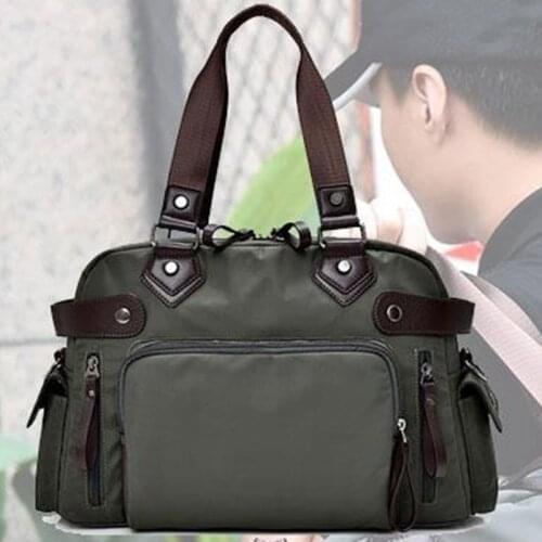 Mens Shoulder Bag Nylon Material British Casual Fashion School Style High Quality Multi-function Large Capacity Design