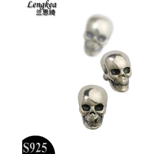 Men earrings women earrings 925 sterling silver mini small piercing stud earrings skull model men jewelry fashion women jewelry