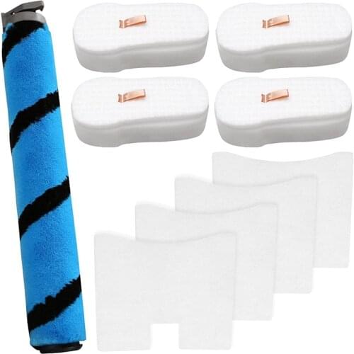 4 Pack Foam & Felt Filter Kit Vacuum Filters, 1 Pack Soft Roller Replacement for Shark HZ2002 HZ2000 Stick Vacuum Parts