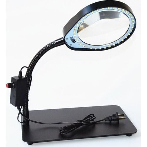 Desk magnifier with lamp 10 times HD maintenance test reading band LED work light PD-032C