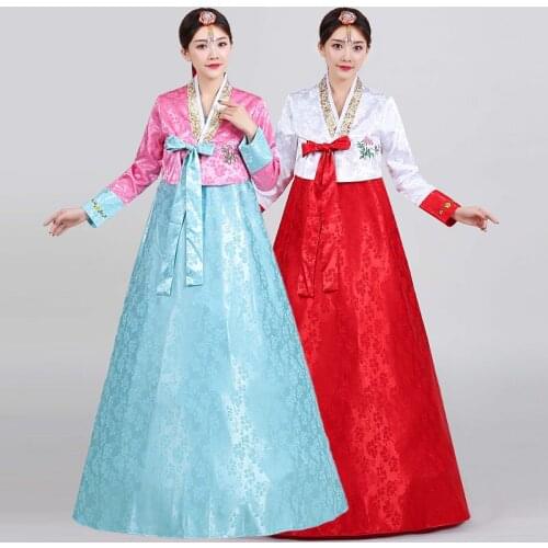 New Women Korean Traditional Hanbok Cosplay Costumes Female Anicent Retro Korean Court Lady Asian Palace Wedding Dresses SL2258