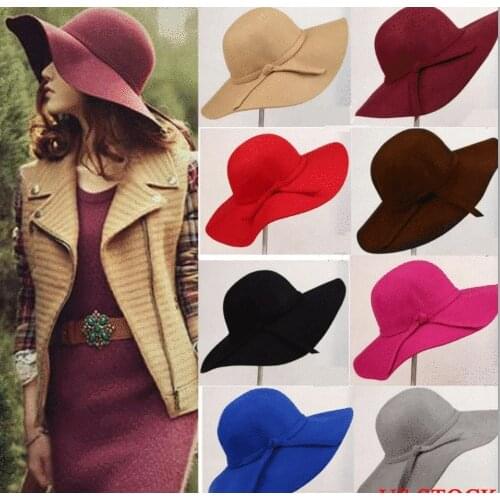Hot Fashion Summer Retro Ladies Bowler Sun Hat Classic Ladies Fedora Bucket Cotton Sweet Caps Wide Brim Sun Hats Trendy Vintage