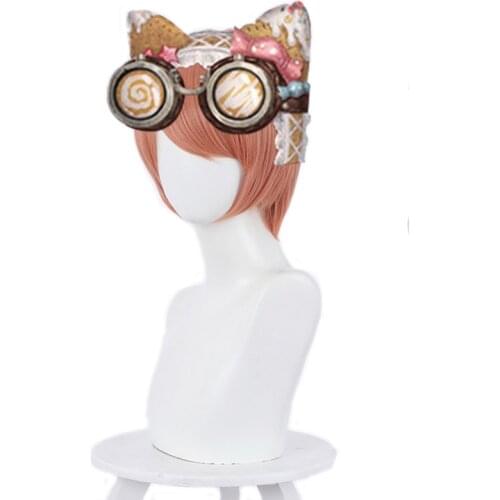 Game Identity V Mechanic Tracy Reznik Cosplay Wigs Candy Girls Orange Pink Short Synthetic Hair Halloween Christmas Role Play Wi