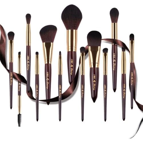 Caramel Colour Full Cosmetic Brush Set Eye Shadow Eyebrow Sfumato Beauty Makeup Tools E608
