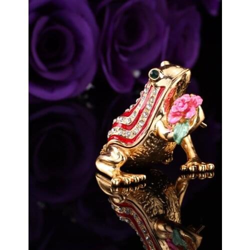 Qifu home decor frog shape metal jewelry holder