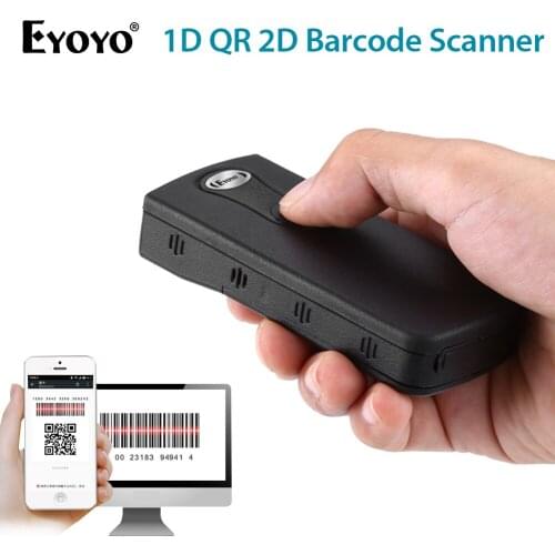Eyoyo EY-014 Portable 3 in 1 Bar Code Reader CCD Bluetooth 2D Barcode Scanner Screen Scanning PDF417 Data Matrix for Windows iOS