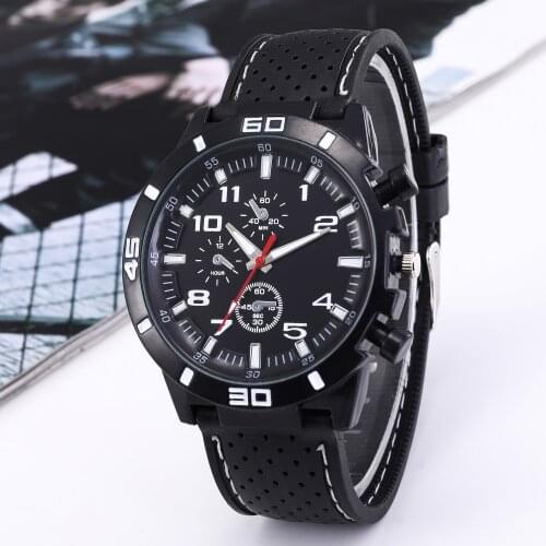 Sports Silicone Mens Watch Fashion Classic Luxury Racing Business Dial Casual Quartz Mens Watch Gifts for Men