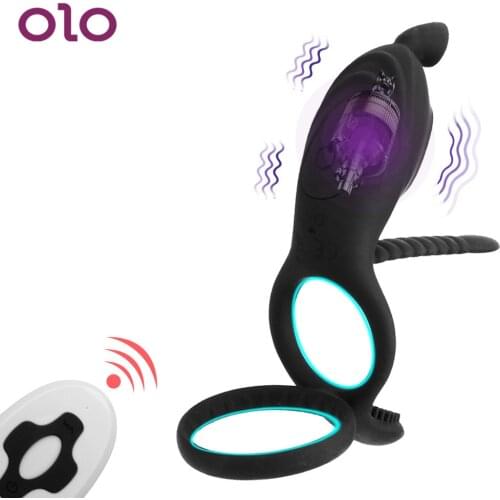 OLO Clit Stimulator Adult Products 9 Speed Delay Ejaculation Chastity Cock Ring For Couples Penis Ring Vibrator