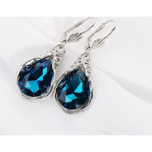 Crystal Rhinestone Drop Dangle Earrings Ear Studs Woman Wedding Jewelry