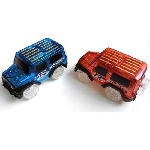 100pcs Magic Tracks Electronics Car Toys With Flashing Lights Fancy DIY Toy cars For Kid Magic Tracks parts Car holiday gift