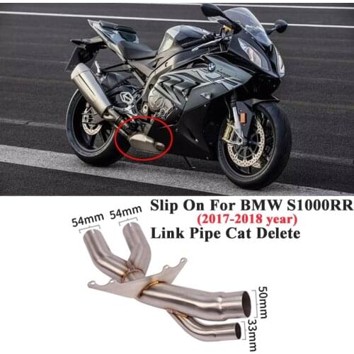 Slip On For BMW S1000RR 2017 2018 Motorcycle Exhaust Muffler Escape Modified Middle Link Pipe Cat Delete Eliminator Enhanced