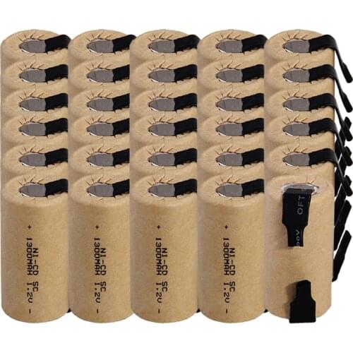 Yeckpowo 30 pcs SC battery 1300mAh 1.2V NICD subc screwdriver drill batteries for Bosch Mikita Dewalt Hitachi electric tools