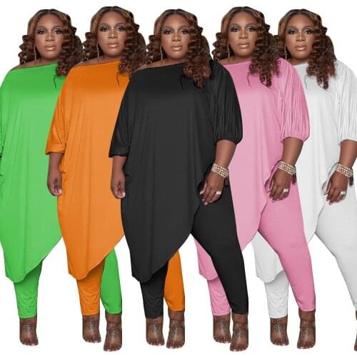 Two Piece Set Plus Size XL-5XL Outdoor Lady Outfit Set For Women Casual Loose Top Skinny Pants 2021 New Warm Tracksuit