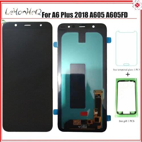 AMOLED A605 LCD For Samsung A6+ A605 A6050 LCD Display Touch Screen Digitizer Assembly For Samsung Galaxy A605 LCD A6+ A6 Plus