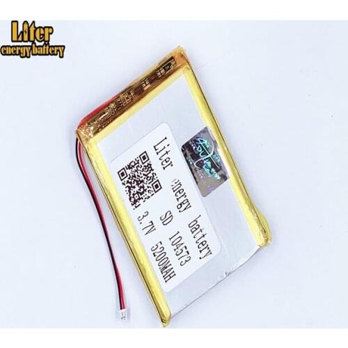 1.25MM 2pin connector 104573 104575 3.7V 5200mah Lithium Polymer Battery for e-books GPS PDA Recreational machines power bank