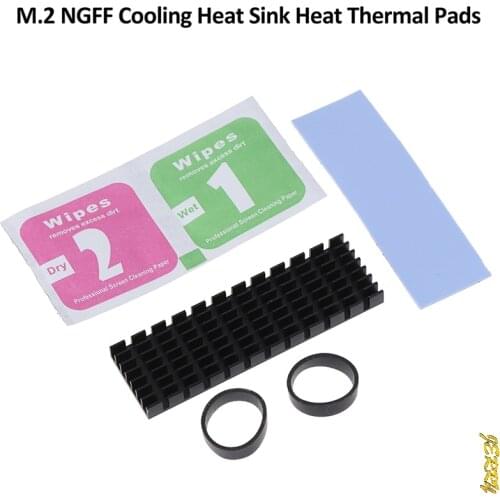 1 Set M.2 NGFF NVMe 2280 PCIE SSD Aluminum Heat Sink With Cooling Pad