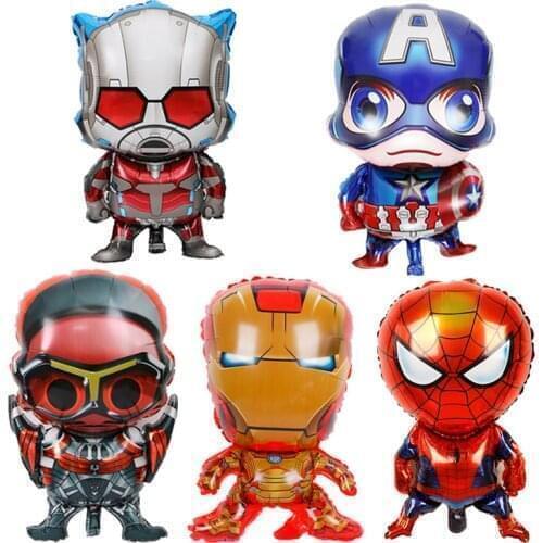 1pcs/set Disney Marvel Aluminum Balloon Cartoon Captain America Iron Man Spiderman Birthday party Childrens Decorations
