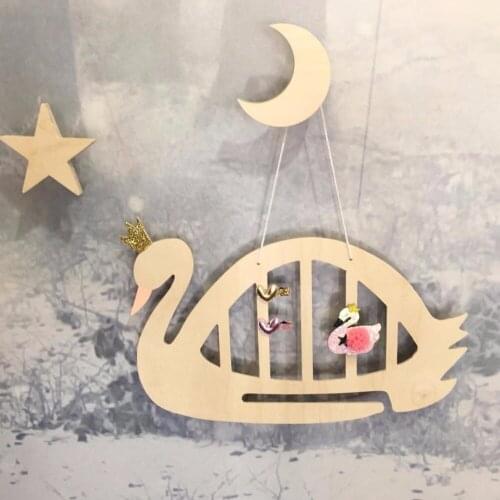 1PC Nordic Style Swan Hanging Storage Rack Organizer Jewelry Hairclip Stand Holder Photo Props Home Kids Room Decoration MH 009