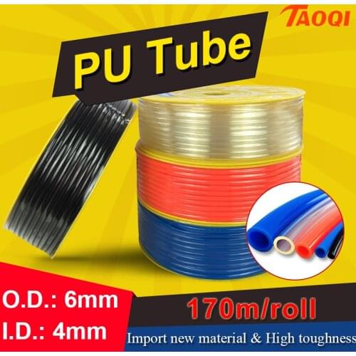 170m/Roll PU tube 6*4mm Air Pipe Pneumatic Hose Polyurethane OD 6mm ID 4mm for Compressor high quality Pneumatic parts