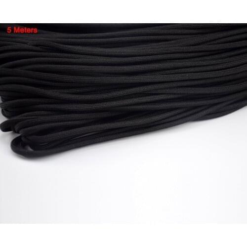 5M 7 Strand Core 550 Paracord Black Parachute Cord Rope Paracord 550lb Rope Type III Paracord Cord Rope Survival kit