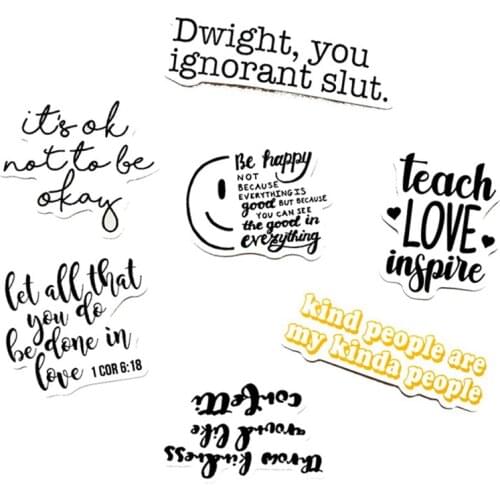 50Pcs Encourage Motivational Phrases Sticker Emotion Sentences Waterproof Stickers for Laptop Phone Skateboard Graffiti Decal