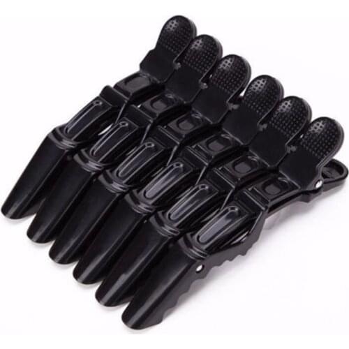 6PCS Matte Black Hairdressing Clamps Claw Clip Hair Salon Plastic Crocodile Barrette Holding Hair Section Clips Grip Tool 5Color