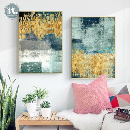 Abstract Brush painting texture Canvas Print Paintings golden Poster Wall Art Pictures on Canvas Living Room Office Home Decor
