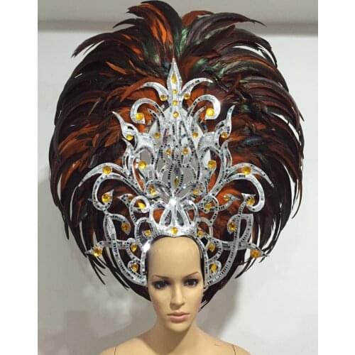 Latin dance Samba accessories Fashion exquisite headdress feathers Delicate dance shows accessories Samba clothing