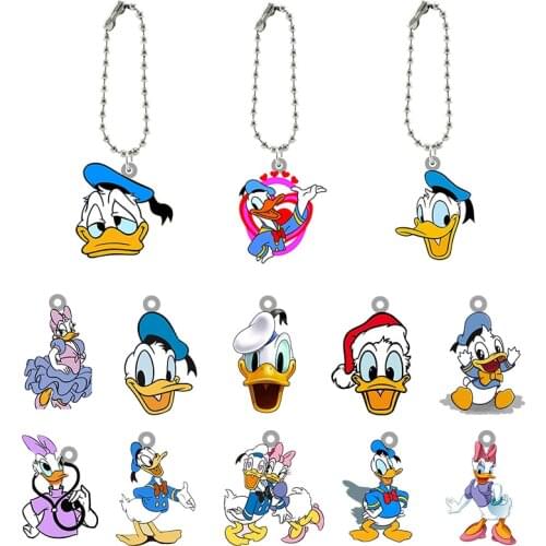 Disney Funny Donald Duck Ornament Keychain Cartoon Acrylic Keychain Fun Fashion Resin Decoration For Friends
