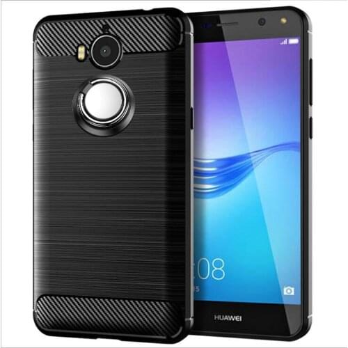 Huawei Y5 2017 MYA-AL10 MYA-L22 MYA-U29 Case Luxury Brushed Carbon Fiber Case Huawei Y5 2017 Magnetic Ring Holder Cover Case
