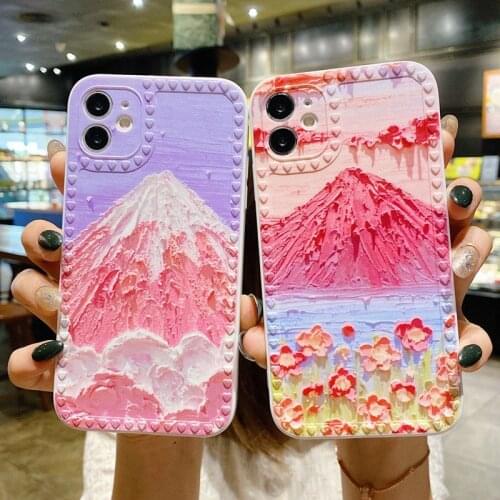 Mountain Flowers Phone Case For iphone 12 11 Pro Max X XR XS Mini 7 8 Plus SE 2020 Soft TPU Protection Back Cover