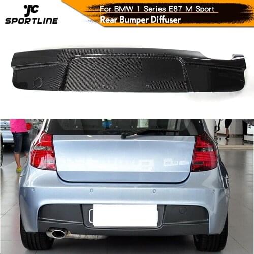 Single Outlet Car Rear Bumper Diffuser Spoiler Lip Carbon Fiber Bumper Diffuser For BMW 1 Series E87 M Tech 135I 2007 - 2011