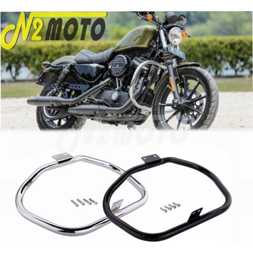 For Harley Davidson Sportster 883 1200 Motorcycle Steel Black Engine Guard Highway Passenger 1-1/4" Crash Bar