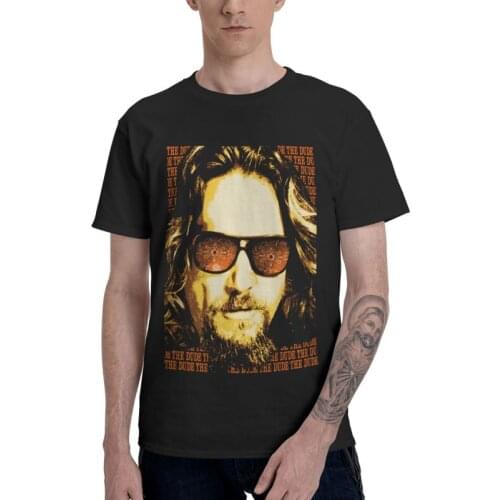 Dude Portrait T Shirt Men Short Sleeve Cotton T-shirts The Big Lebowski Tee Tops Novelty Tshirt Gift Idea