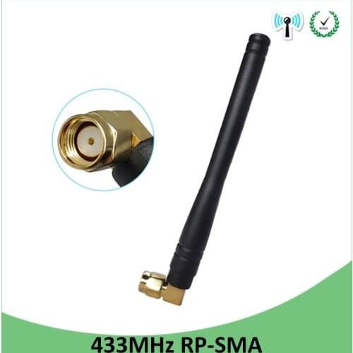 433MHz antenna 3dbi RP-SMA Connector 433 mhz antena rubber waterproof antenne for wireless watermeter Gasmeter Lorawan Emeter