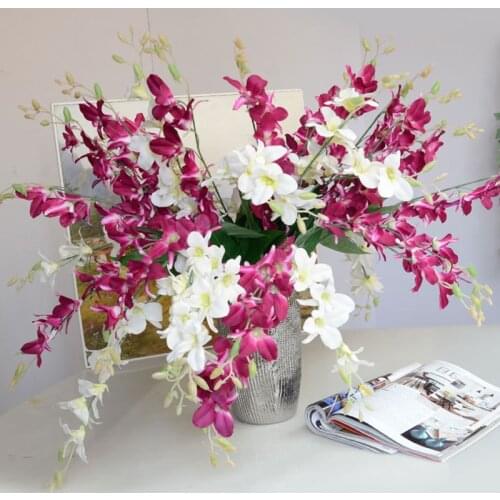 Orchid Artificial Flowers DIY Butterfly Orchid Cloth Fake Flowers Bouquet Party Wedding Artificial Decorations Flowers