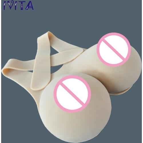 IVITA Big Nipple 12KG/pair Huge Realistic Silicone Breast Forms Fake Boobs False Breasts For Crossdresser Transgender Enhancer