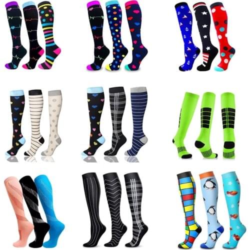 AM Dropship Compression Socks Men Women Knee Stockings 30 Mmhg Athletic Nursing Socks Fit For Running Outdoor Hiking Flight