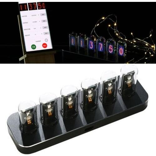Creative Vintage Retro Table Clock RGB Analog Nixie Tube Clock Used As a Clock Ornament in the Bedroom and Living Room