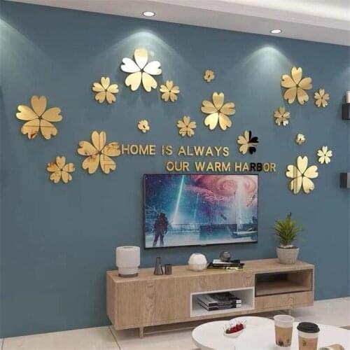 Creative living room sofa TV background wall decoration self adhesive bedroom layout acrylic 3D wall sticker